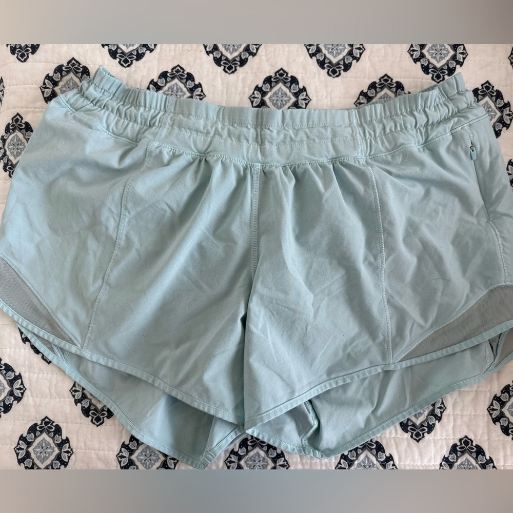 lululemon athletica Light Blue Athletic Shorts. Hotty Hot. Size 8 Tall